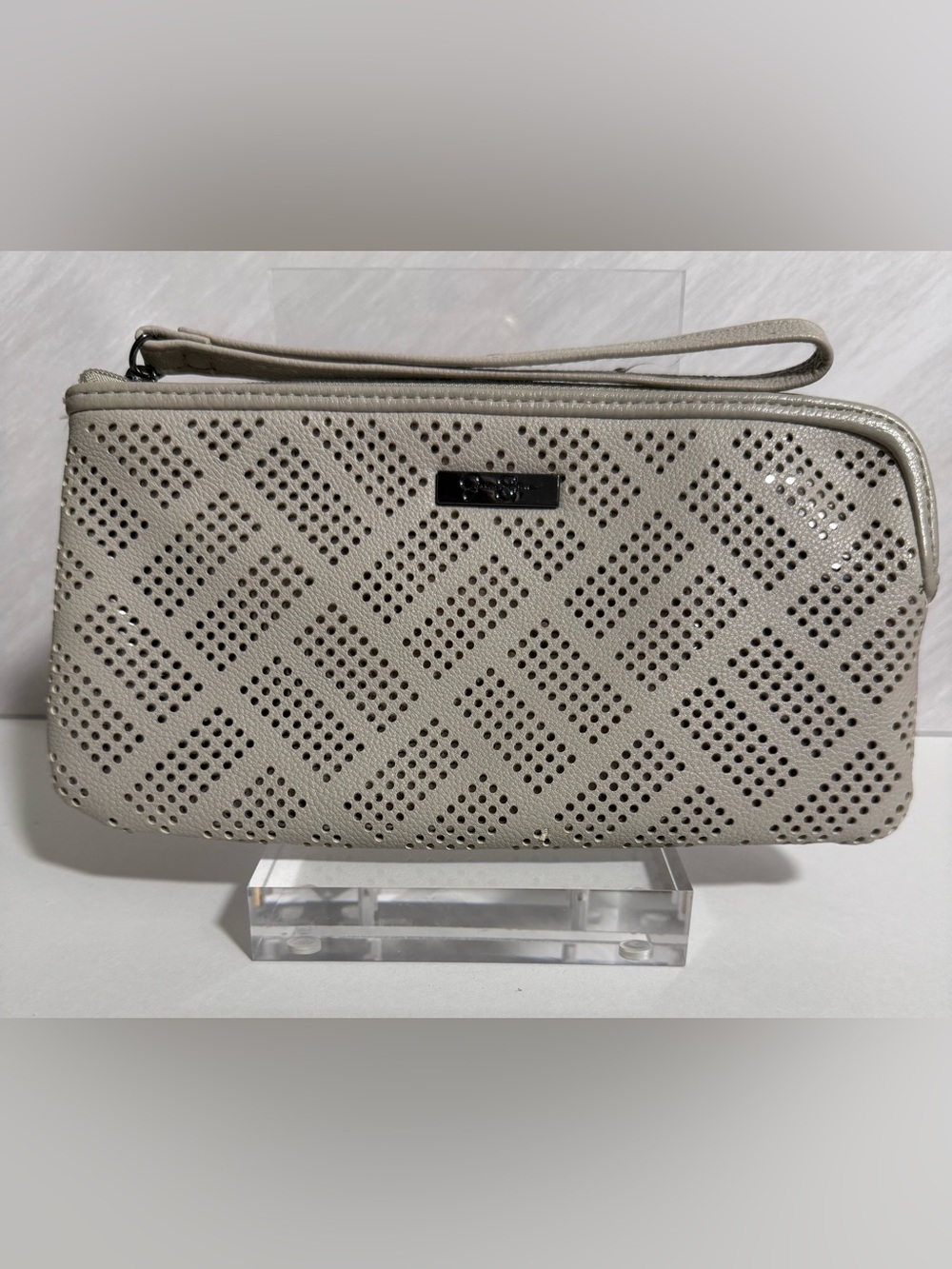 Jessica Simpson Laser-Cut Geometric Perforated Wristlet